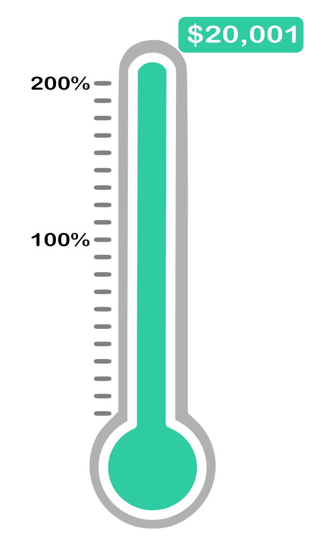 a fund raising indicator in the form of a thermometer